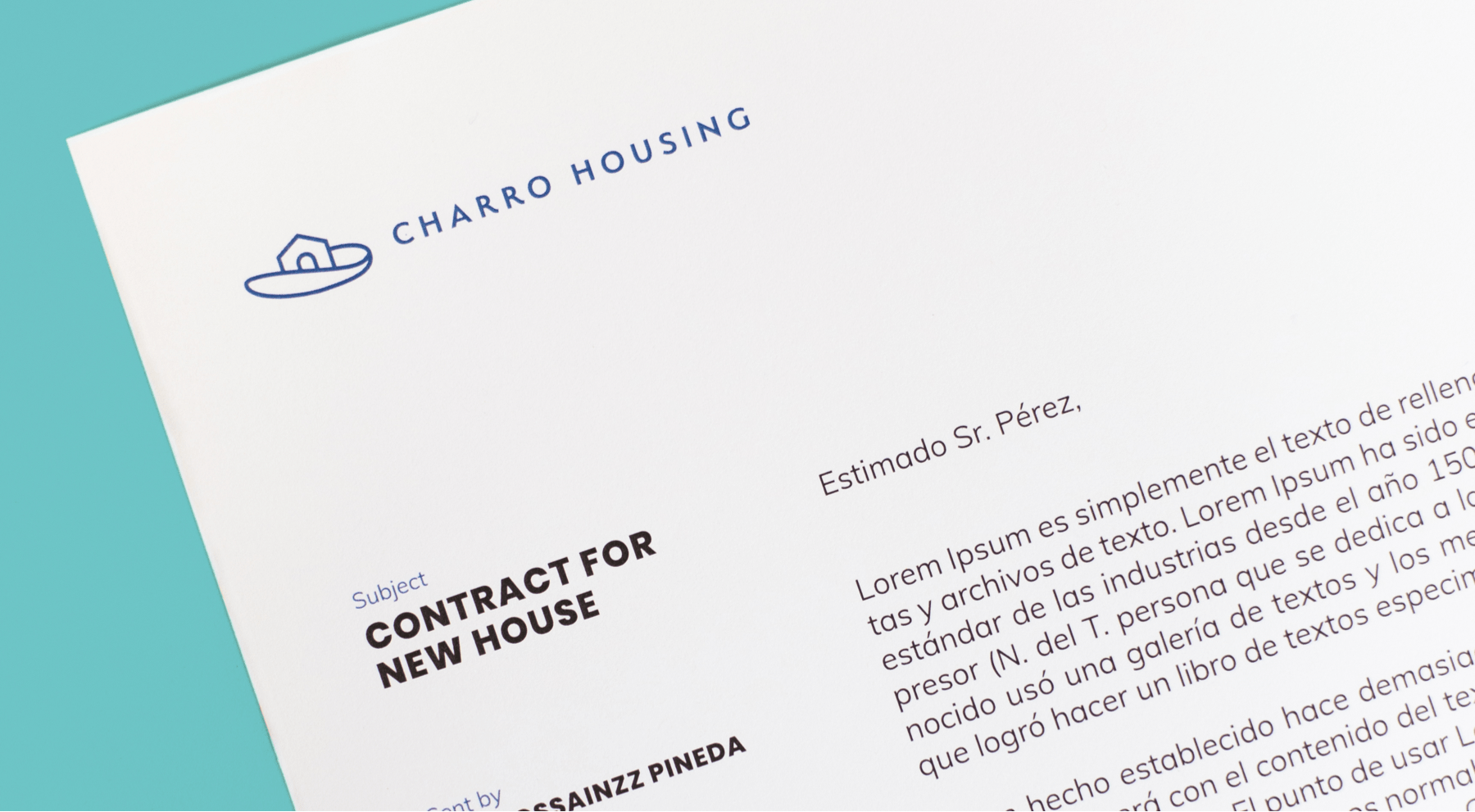 Charro Housing branding - letterhead